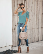 Load image into Gallery viewer, Sexy V-neck Lace Stitch Short-sleeved T-shirt top