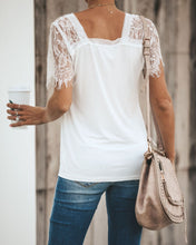 Load image into Gallery viewer, Sexy V-neck Lace Stitch Short-sleeved T-shirt top