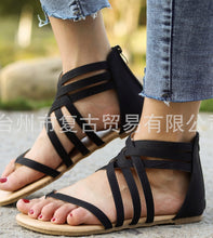 Load image into Gallery viewer, Knitted Toe Roman Sandals Female Summer Flat Large Size Women's Shoes