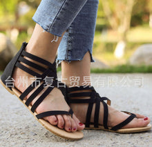 Load image into Gallery viewer, Knitted Toe Roman Sandals Female Summer Flat Large Size Women's Shoes