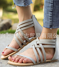 Load image into Gallery viewer, Knitted Toe Roman Sandals Female Summer Flat Large Size Women's Shoes