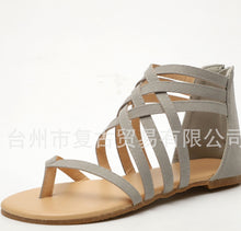 Load image into Gallery viewer, Knitted Toe Roman Sandals Female Summer Flat Large Size Women's Shoes