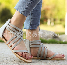 Load image into Gallery viewer, Knitted Toe Roman Sandals Female Summer Flat Large Size Women's Shoes
