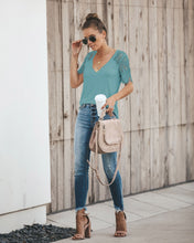 Load image into Gallery viewer, Sexy V-neck Lace Stitch Short-sleeved T-shirt top