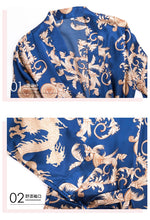 Load image into Gallery viewer, Silk Pajamas Ladies Spring and Summer Dragon Printed Silk Home Dress Three Pack