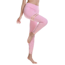 Load image into Gallery viewer, Hot Gold Print Yoga Pants High Waist Elastic Fitness Hips Slimmed Leggings Girl