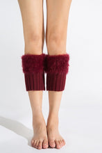 Load image into Gallery viewer, Imitation fur leg warmers knit imitation wool boots wool leggings short paragraph introverted solid color feather yarn socks