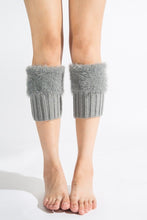 Load image into Gallery viewer, Imitation fur leg warmers knit imitation wool boots wool leggings short paragraph introverted solid color feather yarn socks