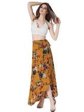 Load image into Gallery viewer, Flower High Waist Split Beach Maxi Skirt