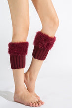 Load image into Gallery viewer, Imitation fur leg warmers knit imitation wool boots wool leggings short paragraph introverted solid color feather yarn socks