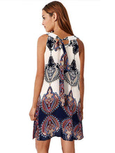 Load image into Gallery viewer, Pretty Fashion Floral-Print Chiffon Sleeveless Lace-up Cross Neck Mini Dress