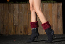 Load image into Gallery viewer, Imitation fur leg warmers knit imitation wool boots wool leggings short paragraph introverted solid color feather yarn socks