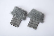 Load image into Gallery viewer, Imitation fur leg warmers knit imitation wool boots wool leggings short paragraph introverted solid color feather yarn socks
