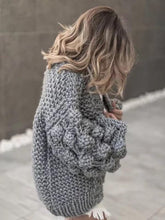 Load image into Gallery viewer, Knit Hollow Long Sleeve Cardigan Outwear Sweater