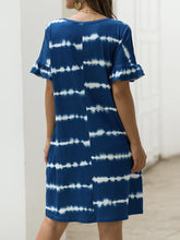 Load image into Gallery viewer, Summer Women Short Sleeve Loose Wavy Stripes Mini Dress