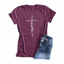 Load image into Gallery viewer, Letter Printed Crew Neck Cotton Short Sleeve T-shirt