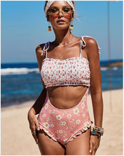 Load image into Gallery viewer, Siamese Printed Waist Sexy Strap Triangle Bikini