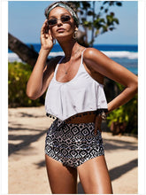 Load image into Gallery viewer, Spa Cover Belly Two-piece Hem Ball Tassel Bikini