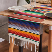 Load image into Gallery viewer, Mexican style party tablecloth table flag tassel woven tablecloth