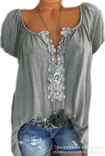 Load image into Gallery viewer, A Short-sleeved Shirt with A Short-sleeved Lace.