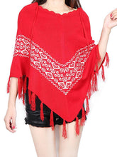 Load image into Gallery viewer, Women Christmas Knitting Print Tassels Cloak Coat