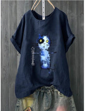 Load image into Gallery viewer, Fishbone Printing Solid Color Joker Original Artistic Crew Neck T-shirt