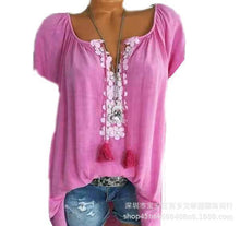 Load image into Gallery viewer, A Short-sleeved Shirt with A Short-sleeved Lace.