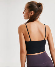 Load image into Gallery viewer, Merillat Backless Erogenous Zone Chest Pad Sports Bra Gathers and Shapes Fitness Camisole