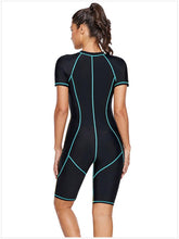 Load image into Gallery viewer, Diving Suit Short-sleeved Zipper Sunscreen Quick-drying Surfing One-piece Swimsuit