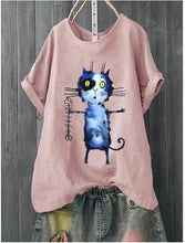 Load image into Gallery viewer, Fishbone Printing Solid Color Joker Original Artistic Crew Neck T-shirt