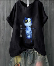 Load image into Gallery viewer, Fishbone Printing Solid Color Joker Original Artistic Crew Neck T-shirt