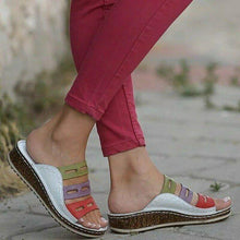 Load image into Gallery viewer, Sandals Female Large Size Wedge with Thick Base Color Matching Ladies Sandals and Slippers