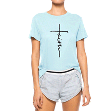 Load image into Gallery viewer, Letter Printed Crew Neck Cotton Short Sleeve T-shirt