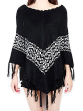 Load image into Gallery viewer, Women Christmas Knitting Print Tassels Cloak Coat