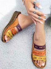 Load image into Gallery viewer, Sandals Female Large Size Wedge with Thick Base Color Matching Ladies Sandals and Slippers