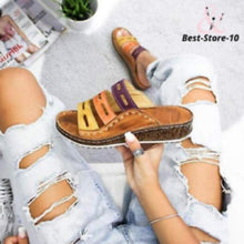 Load image into Gallery viewer, Sandals Female Large Size Wedge with Thick Base Color Matching Ladies Sandals and Slippers
