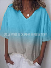 Load image into Gallery viewer, The Gradient-colored Short-sleeved T-shirt Ladies'