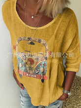 Load image into Gallery viewer, Autumn T-shirt with Round Collar Printing