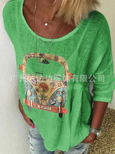 Load image into Gallery viewer, Autumn T-shirt with Round Collar Printing