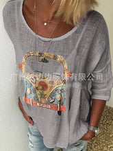 Load image into Gallery viewer, Autumn T-shirt with Round Collar Printing
