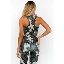 Load image into Gallery viewer, Camo Printing Yoga Fitness Suite Wet and Sweat Exhaust Yoga Suit Women's Fitness Suite