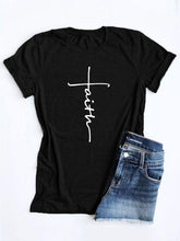 Load image into Gallery viewer, Letter Printed Crew Neck Cotton Short Sleeve T-shirt