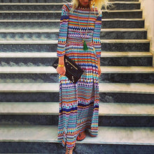 Load image into Gallery viewer, Crewneck Fashion Long Sleeve Printed Dress