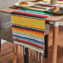 Load image into Gallery viewer, Mexican style party tablecloth table flag tassel woven tablecloth