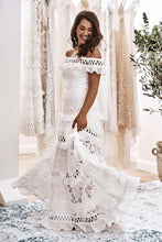 Load image into Gallery viewer, Women's Lace One Shoulder Lotus Leaf Wedding Evening Party Dress