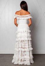 Load image into Gallery viewer, Women's Lace One Shoulder Lotus Leaf Wedding Evening Party Dress