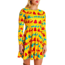 Load image into Gallery viewer, Autumn and winter new Christmas clothing print long-sleeved women's dress
