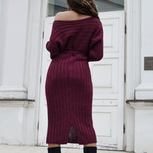 Load image into Gallery viewer, Autumn and winter hot sale New fashion women's long sweater knit lace dress