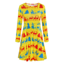 Load image into Gallery viewer, Autumn and winter new Christmas clothing print long-sleeved women's dress