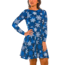 Load image into Gallery viewer, Autumn and winter new Christmas clothing print long-sleeved women's dress